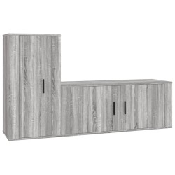 vidaXL Set de muebles para TV 2 pzas madera contrachapada gris Sonoma