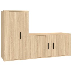 vidaXL Set de muebles para TV 2 pzas madera contrachapada roble sonoma