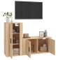 vidaXL Set de muebles para TV 2 pzas madera contrachapada roble sonoma vidaXL Set de muebles para TV 2 pzas madera contrachapada roble sonoma