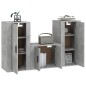 vidaXL Set de muebles de TV 3 pzas madera contrachapada gris hormigón vidaXL Set de muebles de TV 3 pzas madera contrachapada gris hormigón