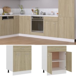 vidaXL Armario inferior cajón contrachapada color roble 60x46x81,5cm