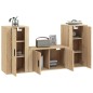 vidaXL Set de muebles para TV 3 pzas madera contrachapada roble sonoma