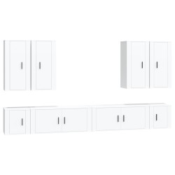 vidaXL Set de muebles para TV 8 piezas madera contrachapada blanco
