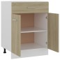 vidaXL Armario inferior cajón contrachapada color roble 60x46x81,5cm vidaXL Armario inferior cajón contrachapada color roble 60x46x81,5cm