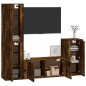 vidaXL Set de muebles de TV 4 pzas madera contrachapada roble ahumado