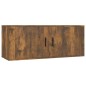 vidaXL Set de muebles de TV 4 pzas madera contrachapada roble ahumado