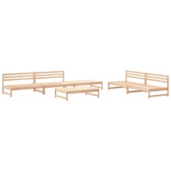 vidaXL Juego de muebles de jardín 6 piezas madera maciza de pino