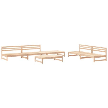 vidaXL Juego de muebles de jardín 6 piezas madera maciza de pino