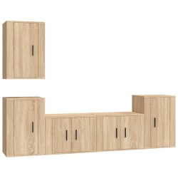 vidaXL Set de muebles para TV 5 pzas madera contrachapada roble Sonoma