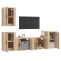 vidaXL Set de muebles para TV 5 pzas madera contrachapada roble Sonoma vidaXL Set de muebles para TV 5 pzas madera contrachapada roble Sonoma