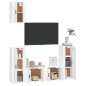 vidaXL Set de muebles para TV 5 piezas madera contrachapada blanco vidaXL Set de muebles para TV 5 piezas madera contrachapada blanco