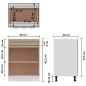 vidaXL Armario inferior cajón contrachapada color roble 60x46x81,5cm vidaXL Armario inferior cajón contrachapada color roble 60x46x81,5cm