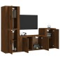 vidaXL Set de muebles para TV 4 pzas madera contrachapada marrón roble vidaXL Set de muebles para TV 4 pzas madera contrachapada marrón roble