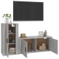 vidaXL Set de muebles de TV 2 pzas madera contrachapada gris hormigón vidaXL Set de muebles de TV 2 pzas madera contrachapada gris hormigón