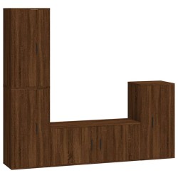 vidaXL Set de muebles para TV 4 pzas madera contrachapada marrón roble