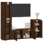 vidaXL Set de muebles para TV 4 pzas madera contrachapada marrón roble vidaXL Set de muebles para TV 4 pzas madera contrachapada marrón roble