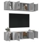vidaXL Set de muebles de TV 6 pzas madera contrachapada gris hormigón vidaXL Set de muebles de TV 6 pzas madera contrachapada gris hormigón