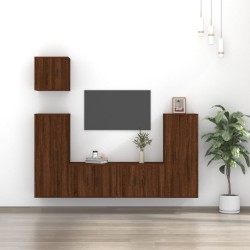 vidaXL Set de muebles para TV 5 pzas madera contrachapada roble marrón