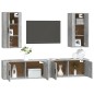 vidaXL Set de muebles de TV 4 pzas madera contrachapada gris hormigón vidaXL Set de muebles de TV 4 pzas madera contrachapada gris hormigón
