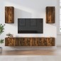 vidaXL Set de muebles de TV 6 pzas madera contrachapada roble ahumado vidaXL Set de muebles de TV 6 pzas madera contrachapada roble ahumado