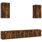 vidaXL Set de muebles de TV 6 pzas madera contrachapada roble ahumado vidaXL Set de muebles de TV 6 pzas madera contrachapada roble ahumado
