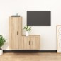 vidaXL Set de muebles para TV 2 pzas madera contrachapada roble sonoma 