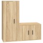 vidaXL Set de muebles para TV 2 pzas madera contrachapada roble sonoma 