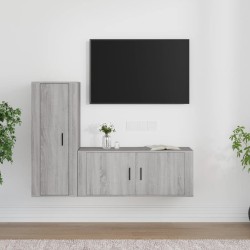 vidaXL Set de muebles para TV 2 pzas madera contrachapada gris Sonoma