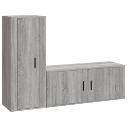 vidaXL Set de muebles para TV 2 pzas madera contrachapada gris Sonoma