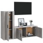 vidaXL Set de muebles para TV 2 pzas madera contrachapada gris Sonoma vidaXL Set de muebles para TV 2 pzas madera contrachapada gris Sonoma