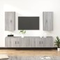 vidaXL Set de muebles para TV 4 pzas madera contrachapada gris Sonoma vidaXL Set de muebles para TV 4 pzas madera contrachapada gris Sonoma