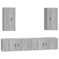 vidaXL Set de muebles para TV 4 pzas madera contrachapada gris Sonoma vidaXL Set de muebles para TV 4 pzas madera contrachapada gris Sonoma