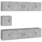 vidaXL Set de muebles de TV 7 pzas madera contrachapada gris hormigón vidaXL Set de muebles de TV 7 pzas madera contrachapada gris hormigón