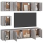 vidaXL Set de muebles de TV 7 pzas madera contrachapada gris hormigón vidaXL Set de muebles de TV 7 pzas madera contrachapada gris hormigón