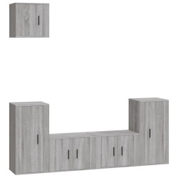 vidaXL Set de muebles para TV 5 pzas madera contrachapada gris Sonoma