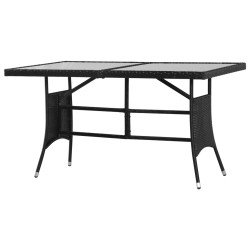 vidaXL Mesa de jardín 140x80x74 cm ratán sintético negro