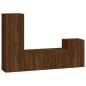 vidaXL Set de muebles para TV 4 pzas madera contrachapada marrón roble
