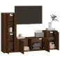 vidaXL Set de muebles para TV 4 pzas madera contrachapada marrón roble