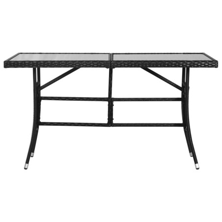 vidaXL Mesa de jardín 140x80x74 cm ratán sintético negro