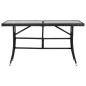 vidaXL Mesa de jardín 140x80x74 cm ratán sintético negro