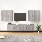 vidaXL Set de muebles para TV 6 pzas madera contrachapada gris Sonoma vidaXL Set de muebles para TV 6 pzas madera contrachapada gris Sonoma