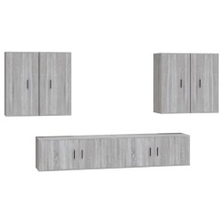 vidaXL Set de muebles para TV 6 pzas madera contrachapada gris Sonoma