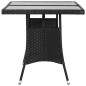 vidaXL Mesa de jardín 140x80x74 cm ratán sintético negro