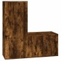 vidaXL Set de muebles de TV 2 pzas madera contrachapada roble ahumado