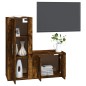 vidaXL Set de muebles de TV 2 pzas madera contrachapada roble ahumado