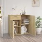 vidaXL Aparador de madera contrachapada color roble Sonoma 80x36x75 cm vidaXL Aparador de madera contrachapada color roble Sonoma 80x36x75 cm
