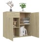vidaXL Aparador de madera contrachapada color roble Sonoma 80x36x75 cm vidaXL Aparador de madera contrachapada color roble Sonoma 80x36x75 cm