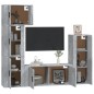vidaXL Set de muebles de TV 5 pzas madera contrachapada gris hormigón