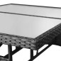 vidaXL Mesa de jardín 140x80x74 cm ratán sintético negro