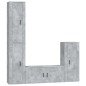 vidaXL Set de muebles de TV 4 pzas madera contrachapada gris hormigón
